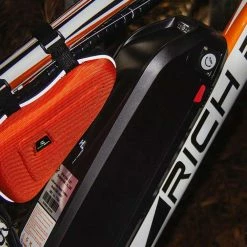 RICH BIT TOP-022 Electric Mountain Bike 26*4.0 Inch Chaoyang Fat Tires 1000W Motor 48V 17AH Battery 35Km/h Max Speed Up To 60km Range Dual Disc Brake LCD Display IP54 Waterproof - White Orange -Zhengbu Shop rich bit top 022 electric mountain bike 1000w motor 26 white orange 1590660014345