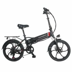 Samebike 20LVXD30 20 Inch Portable Folding Electric Bike 10Ah Battery Shimano 7 Speed Smart Moped Bicycle 350W Motor Max 35km/h Aluminum Alloy LED Front Light Adjustable Heights - Black
