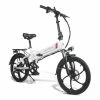 Samebike 20LVXD30 20 Inch Portable Folding Electric Bike 10Ah Battery Shimano 7 Speed Smart Moped Bicycle 350W Motor Max 35km/h Aluminum Alloy LED Front Light Adjustable Heights - White