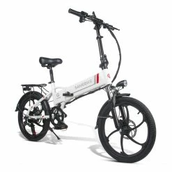 Samebike 20LVXD30 20 Inch Portable Folding Electric Bike 10Ah Battery Shimano 7 Speed Smart Moped Bicycle 350W Motor Max 35km/h Aluminum Alloy LED Front Light Adjustable Heights - White