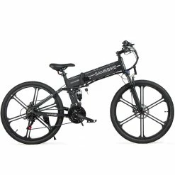 SAMEBIKE LO26 II Smart Folding Electric Moped Bike 500W Motor 10Ah Battery Max 35km/h SHIMANO 21 Gear Pure Electric Mode 35-40km Max Range 26 Inch Magnesium Alloy Rim Wheel - Black