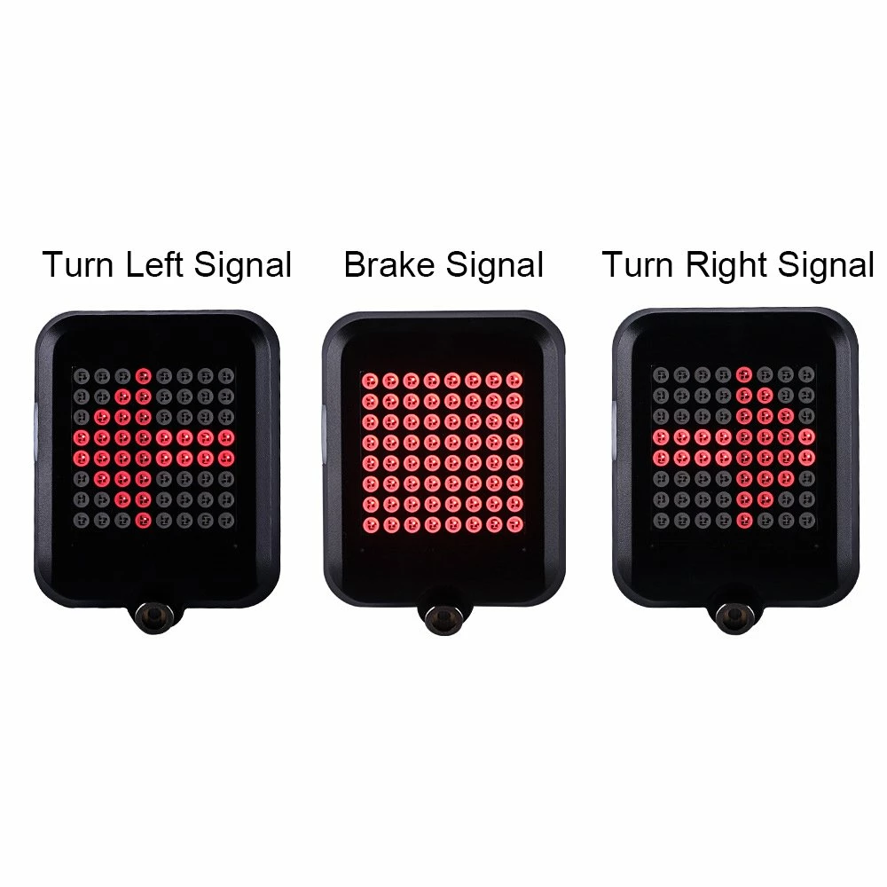 TX129 64-led Intelligent Bicycle Taillight 80 Lumens 1200mAh Battery Automatic Direction Indicator Light Infrared Laser - Black 2 TX129 64-led Intelligent Bicycle Taillight 80 Lumens 1200mAh Battery Automatic Direction Indicator Light Infrared Laser - Black - Image 2
