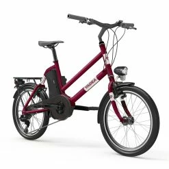 YADEA YT300 20 Inch Touring Electric City Bike 250W OKAWA Mid Drive Motor SHIMANO 7-Speed Rear Derailleur 36V 7.8Ah Removable Battery 25km/h Max Speed Up To 60km Max Range LED Headlight - Red